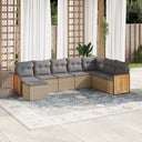 vidaXL 8-delige Loungeset met kussens poly rattan zwart