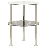 vidaXL Bijzettafel 2-laags 38x38x50 cm gehard glas transparant