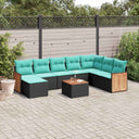 vidaXL 8-delige tuinbankset met kussens, grijs polyrotan