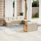 vidaXL 9-piece Poly Rattan Lounge Set with Cushions Black