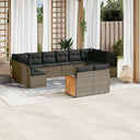 vidaXL 12-delige Loungeset met kussens poly rattan zwart