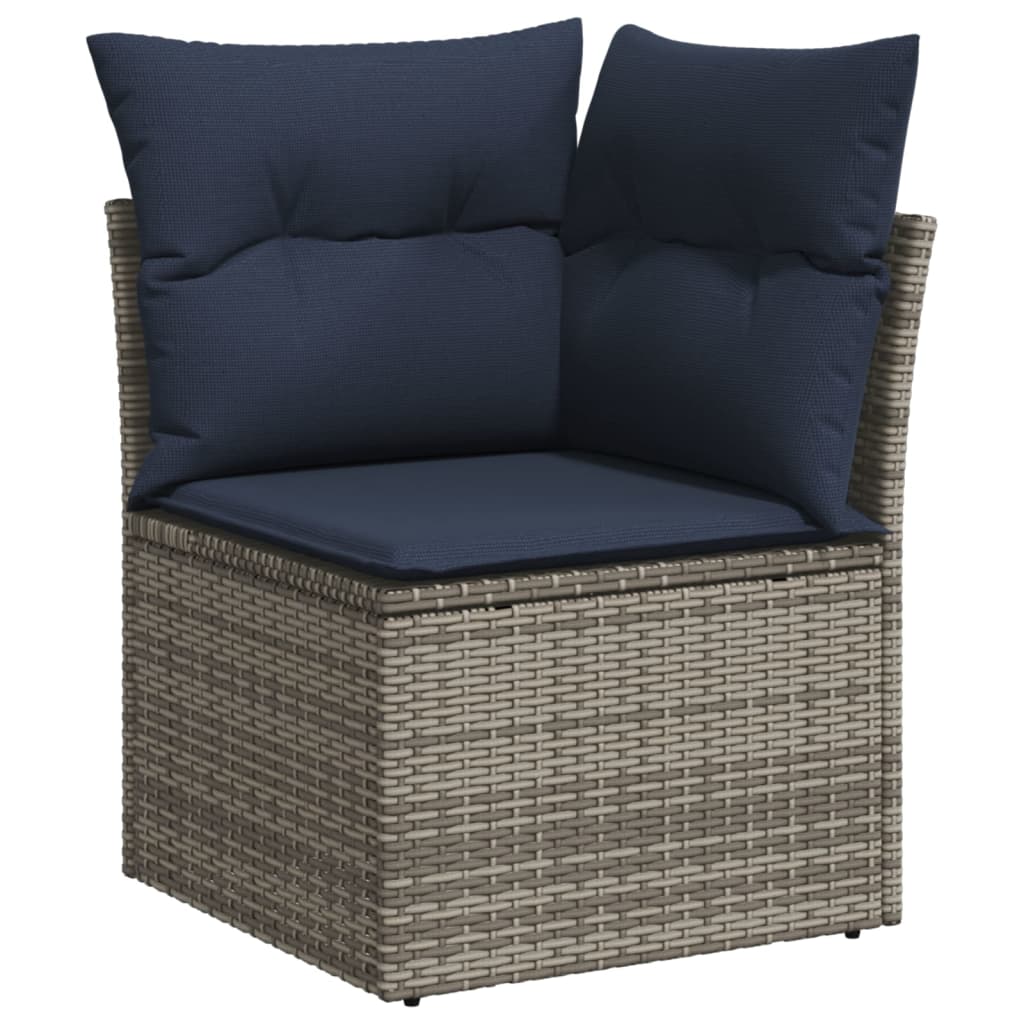 vidaXL 12-Piece Garden Sofa Set with Cushions Black Poly Rattan