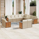 vidaXL 13-delige Loungeset met kussens poly rattan zwart