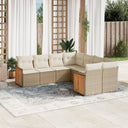 vidaXL 8-delige Loungeset met kussens poly rattan zwart
