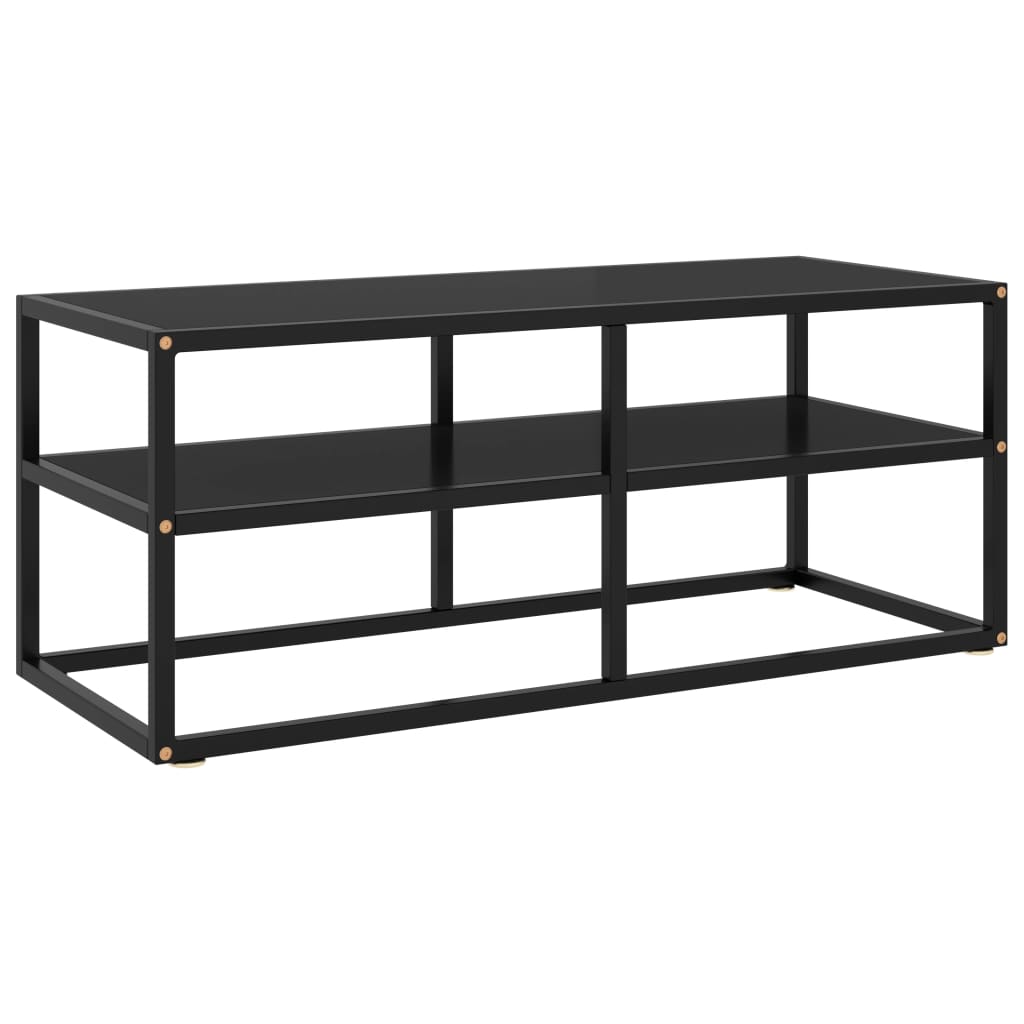 vidaXL Tv-meubel met gehard glas 100x40x40 cm zwart