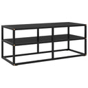 vidaXL Tv-meubel met gehard glas 100x40x40 cm zwart