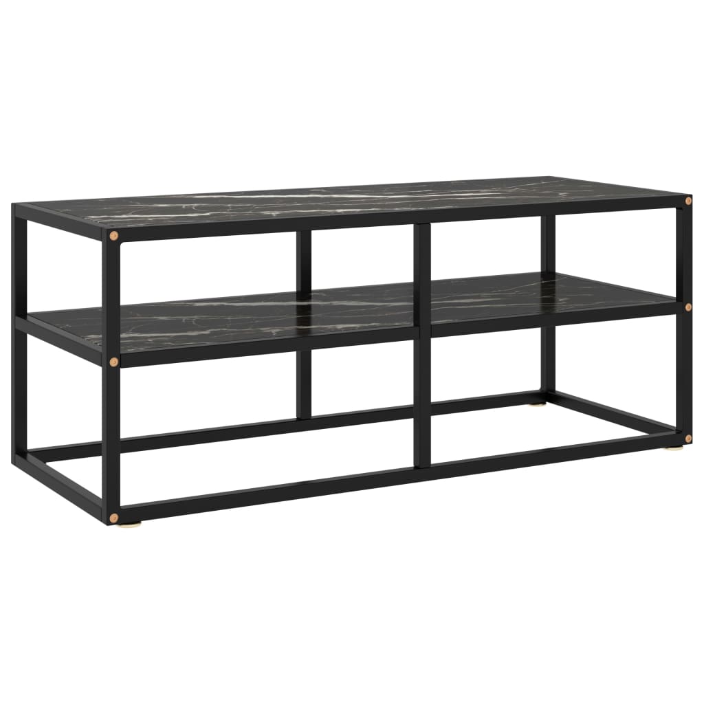 vidaXL Tv-meubel met gehard glas 100x40x40 cm zwart