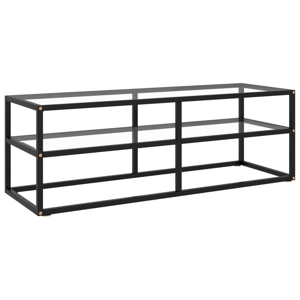 vidaXL Tv-meubel met gehard glas 100x40x40 cm zwart