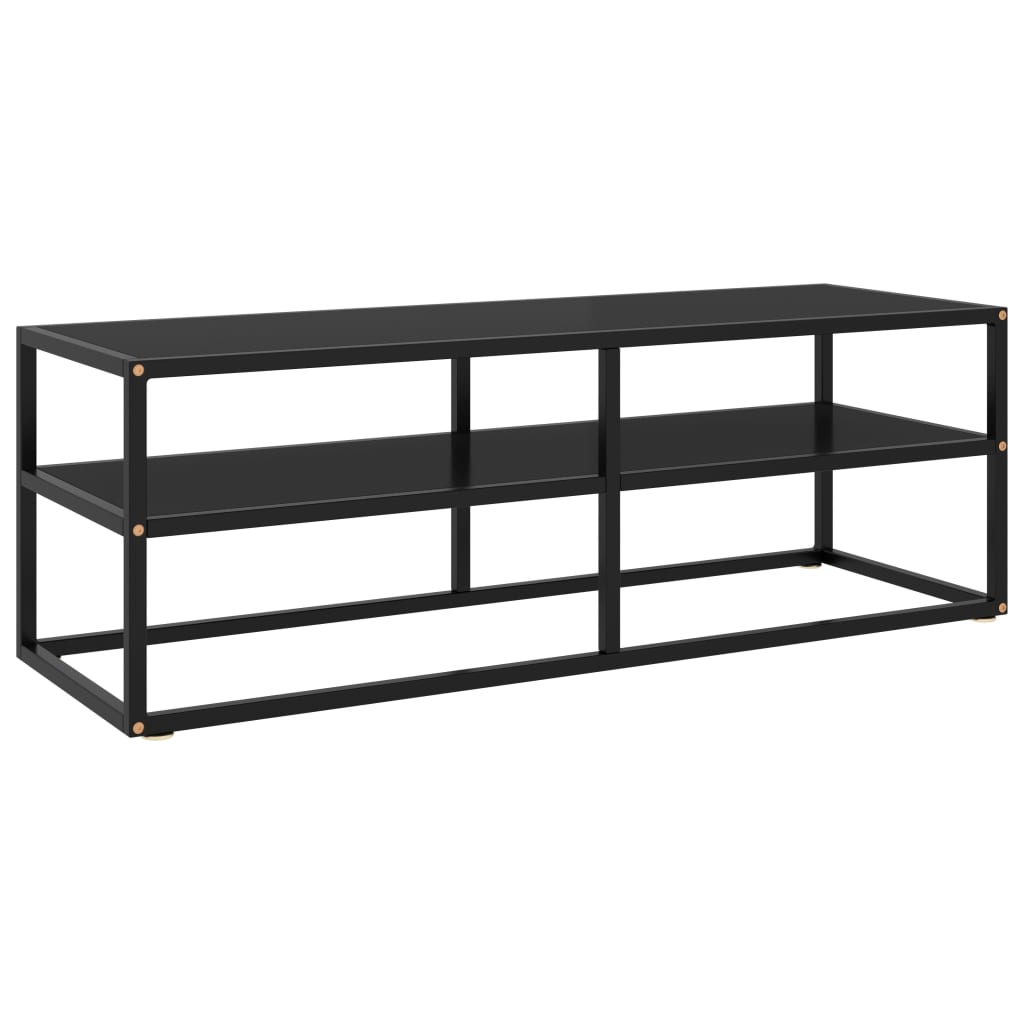 vidaXL Tv-meubel met gehard glas 100x40x40 cm zwart