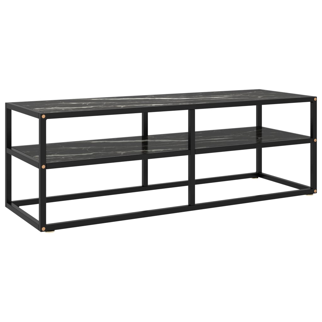 vidaXL Tv-meubel met gehard glas 100x40x40 cm zwart