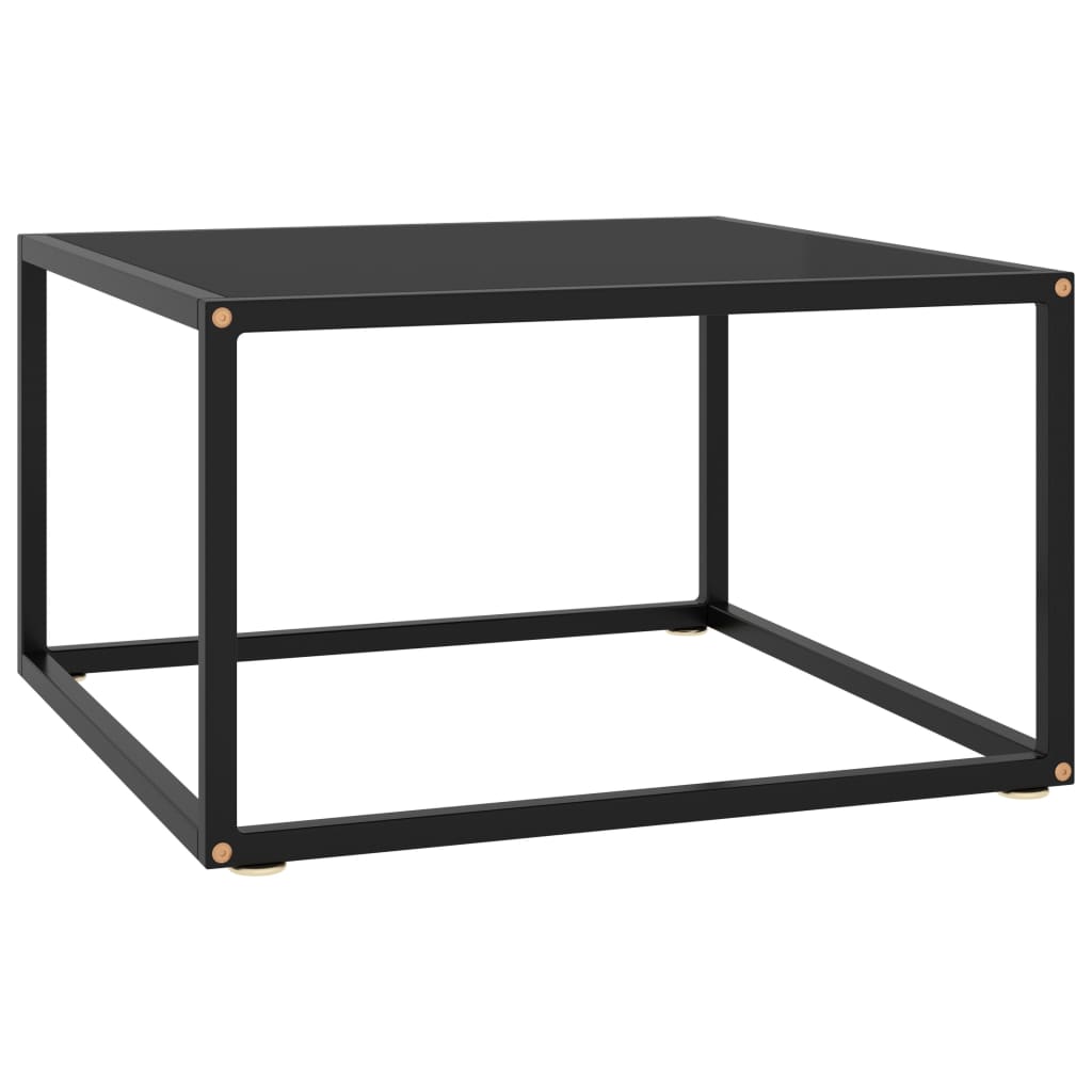vidaXL Salontafel met gehard glas 60x60x35 cm zwart