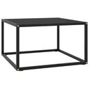 vidaXL Salontafel met gehard glas 60x60x35 cm zwart