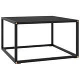 vidaXL Salontafel met gehard glas 60x60x35 cm zwart