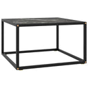 vidaXL Salontafel met gehard glas 60x60x35 cm zwart