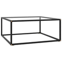 vidaXL Salontafel met gehard glas 60x60x35 cm zwart