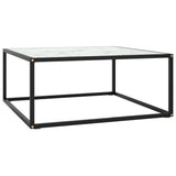 vidaXL Salontafel met gehard glas 60x60x35 cm zwart
