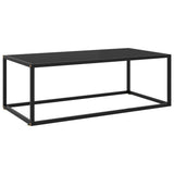vidaXL Salontafel met gehard glas 60x60x35 cm zwart