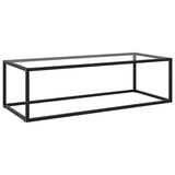vidaXL Salontafel met gehard glas 60x60x35 cm zwart