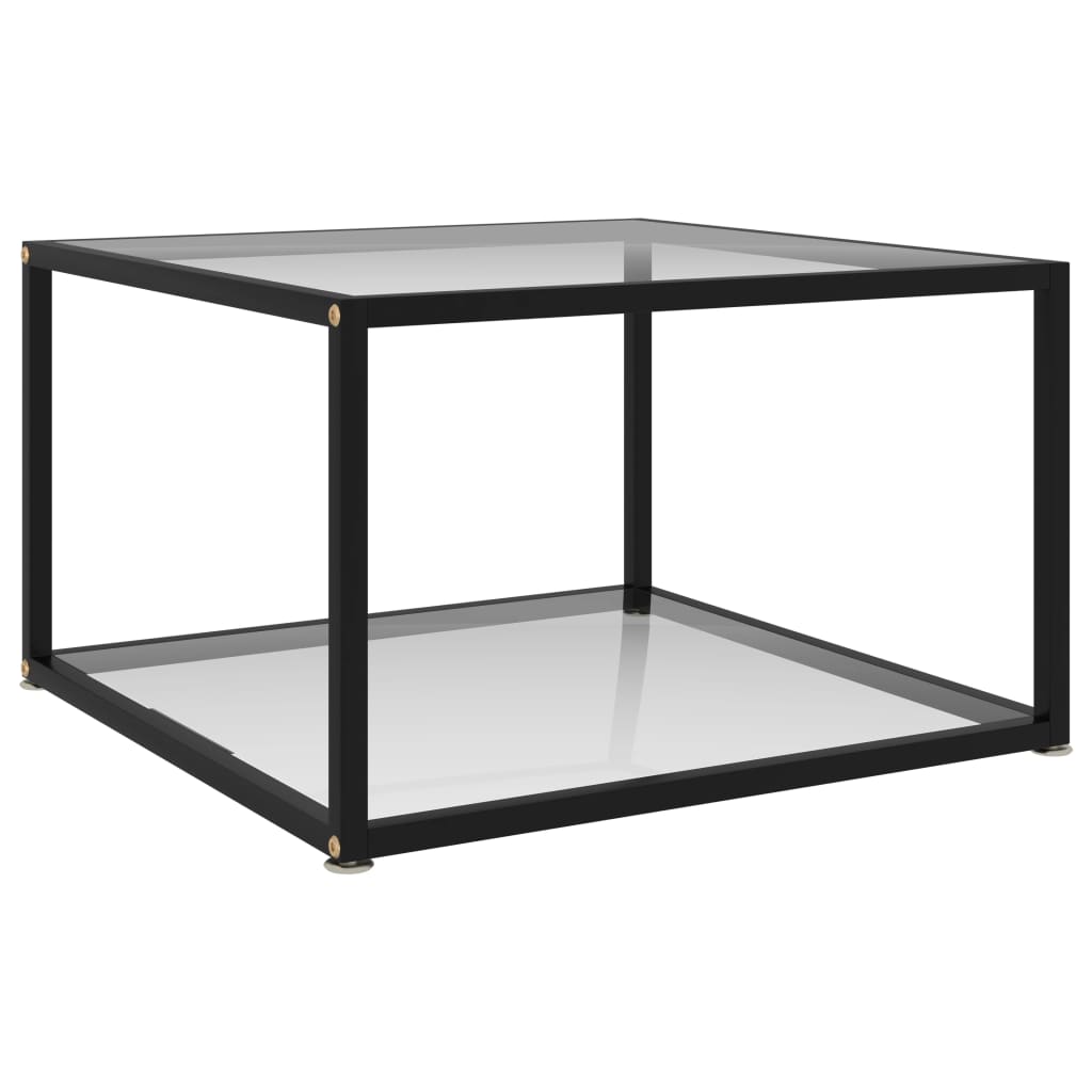 vidaXL Salontafel 60x60x35 cm gehard glas transparant