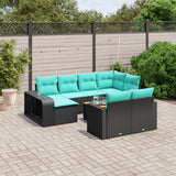 vidaXL 11-piece Garden Sofa Set with Cushions, Black Poly Rattan