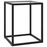 vidaXL Salontafel met gehard glas 60x60x35 cm zwart