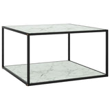 vidaXL Salontafel met gehard glas 60x60x35 cm zwart