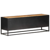 vidaXL Tv-meubel 120x30x40 cm ruw mangohout en natuurlijk riet