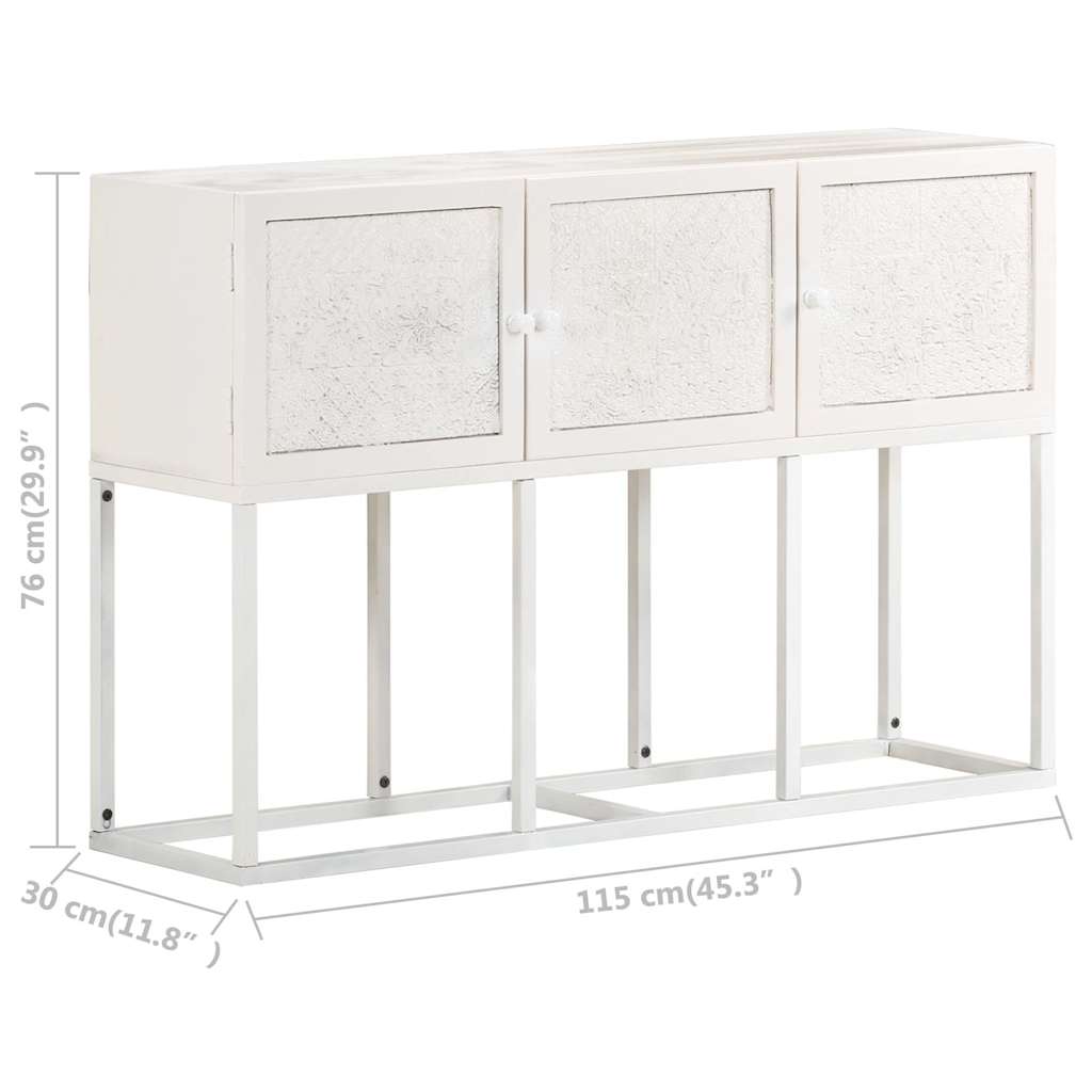 vidaXL Sideboard 115x30x76 cm Solid Mango Wood