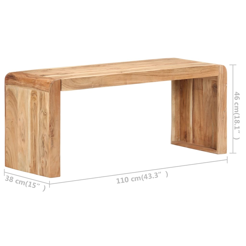 vidaXL Bankje 110x38x46 cm massief acaciahout