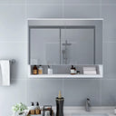vidaXL Badkamerspiegelkast LED 80x15x60 cm MDF blanc