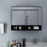 vidaXL Badkamerspiegelkast LED 80x15x60 cm MDF wit