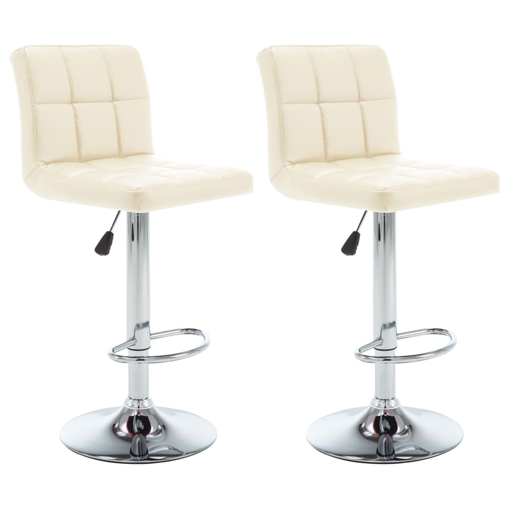 vidaXL Bar Stools 2 pcs artificial leather white