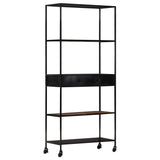 vidaXL Bookshelf 80x35x180 cm rough mango wood and iron