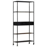 vidaXL Bookshelf 80x35x180 cm rough mango wood and iron