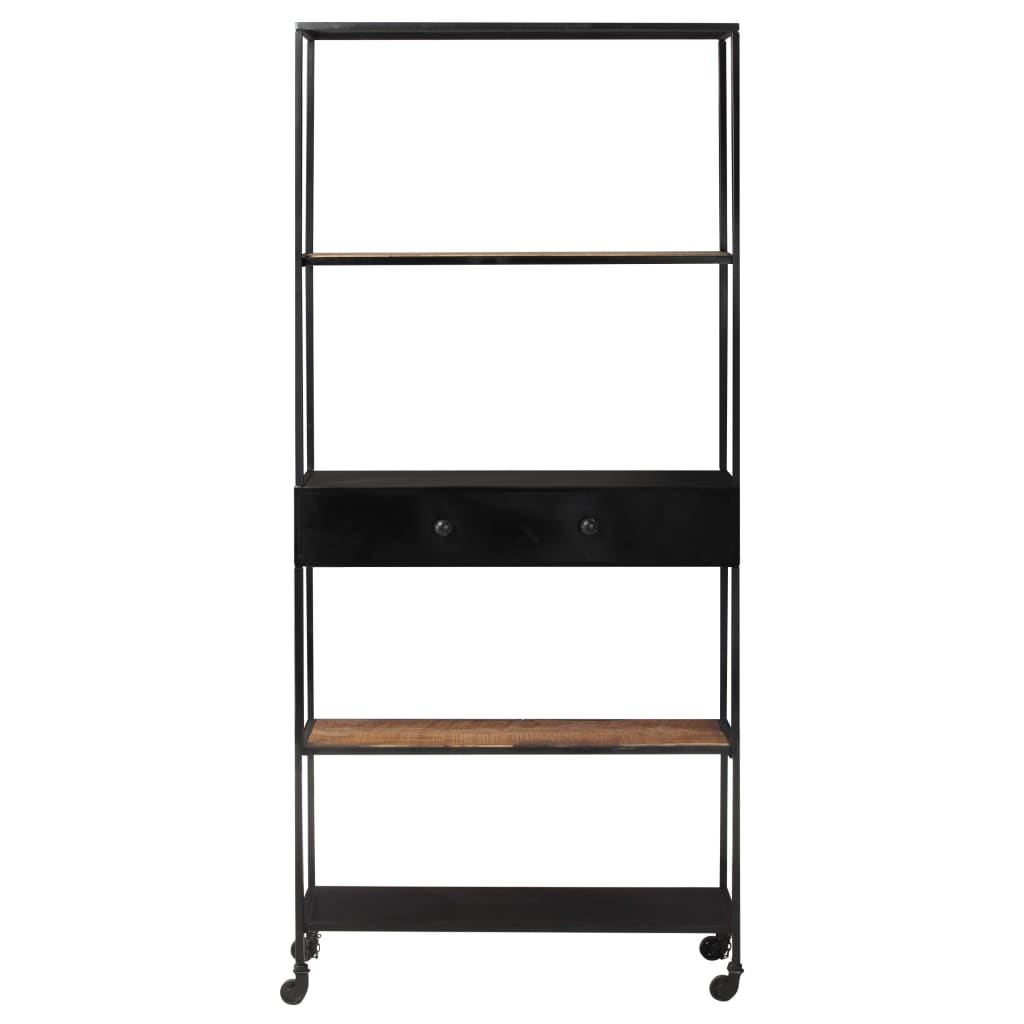vidaXL Bookshelf 80x35x180 cm rough mango wood and iron