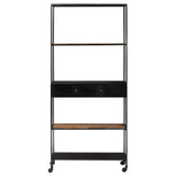 vidaXL Bookshelf 80x35x180 cm rough mango wood and iron