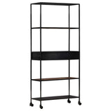 vidaXL Bookshelf 80x35x180 cm rough mango wood and iron