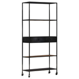 vidaXL Bookshelf 80x35x180 cm rough mango wood and iron