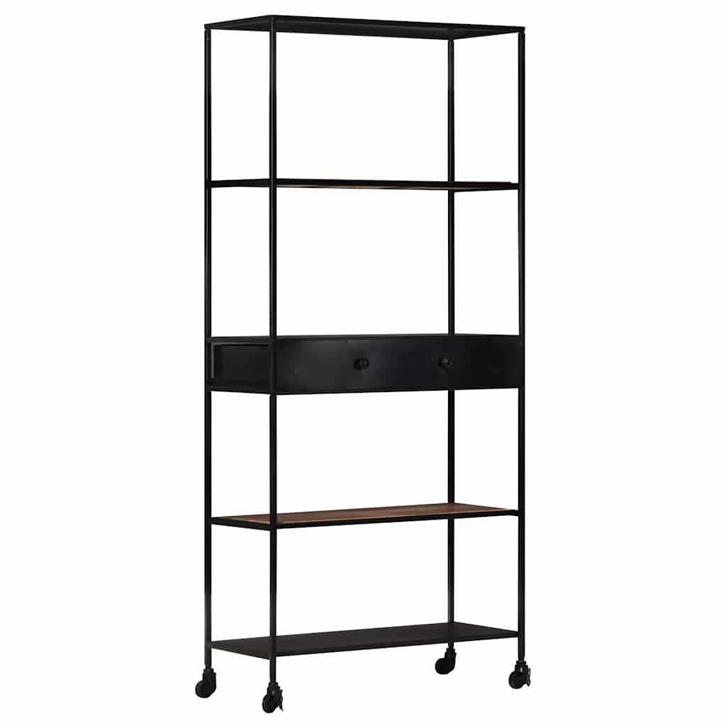 vidaXL Bookshelf 80x35x180 cm rough mango wood and iron