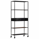 vidaXL Bookshelf 80x35x180 cm rough mango wood and iron