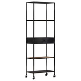 vidaXL Bookshelf 80x35x180 cm rough mango wood and iron