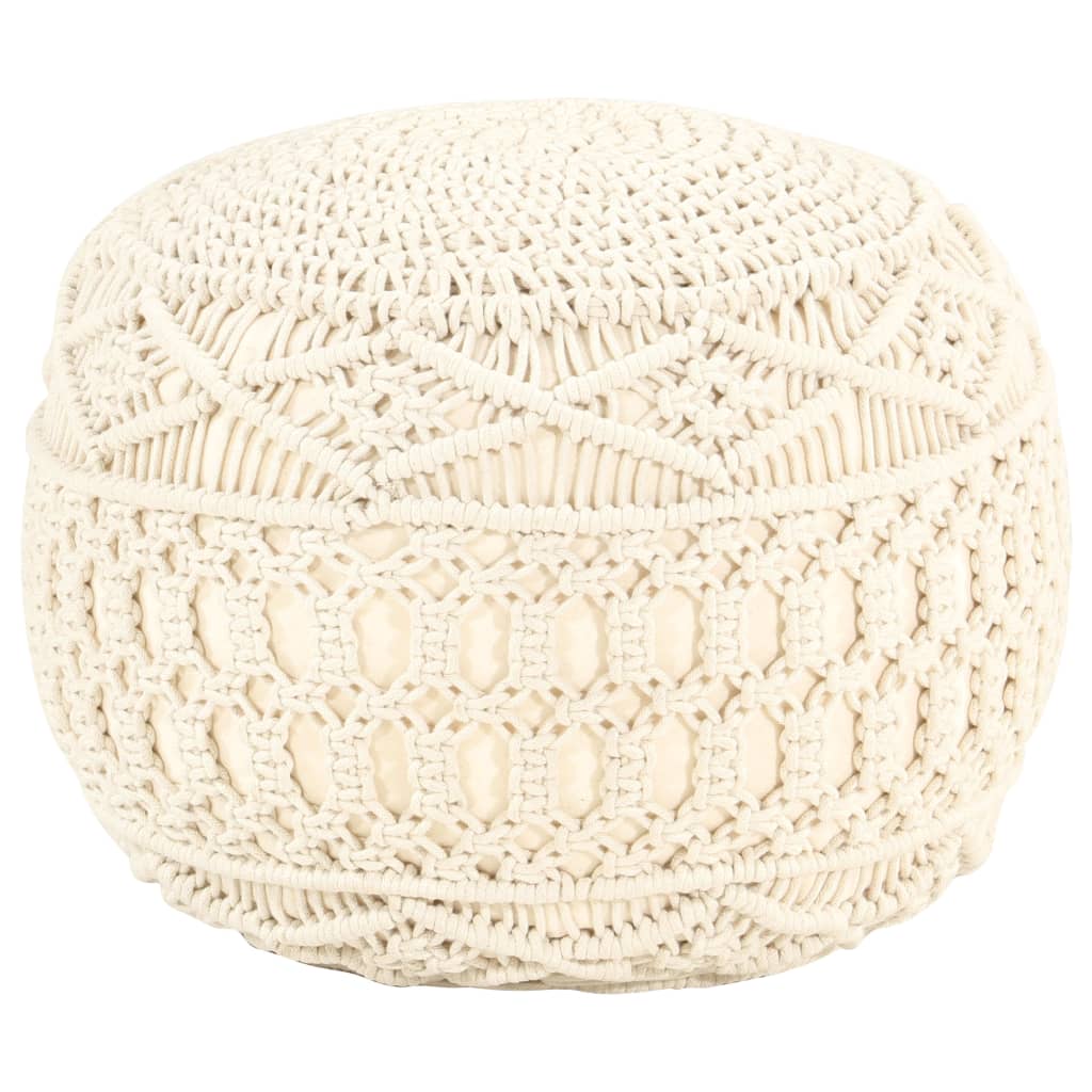 vidaXL Pouffe macrame handmade 45x30 cm cotton