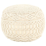 vidaXL Pouffe macrame handmade 45x30 cm cotton