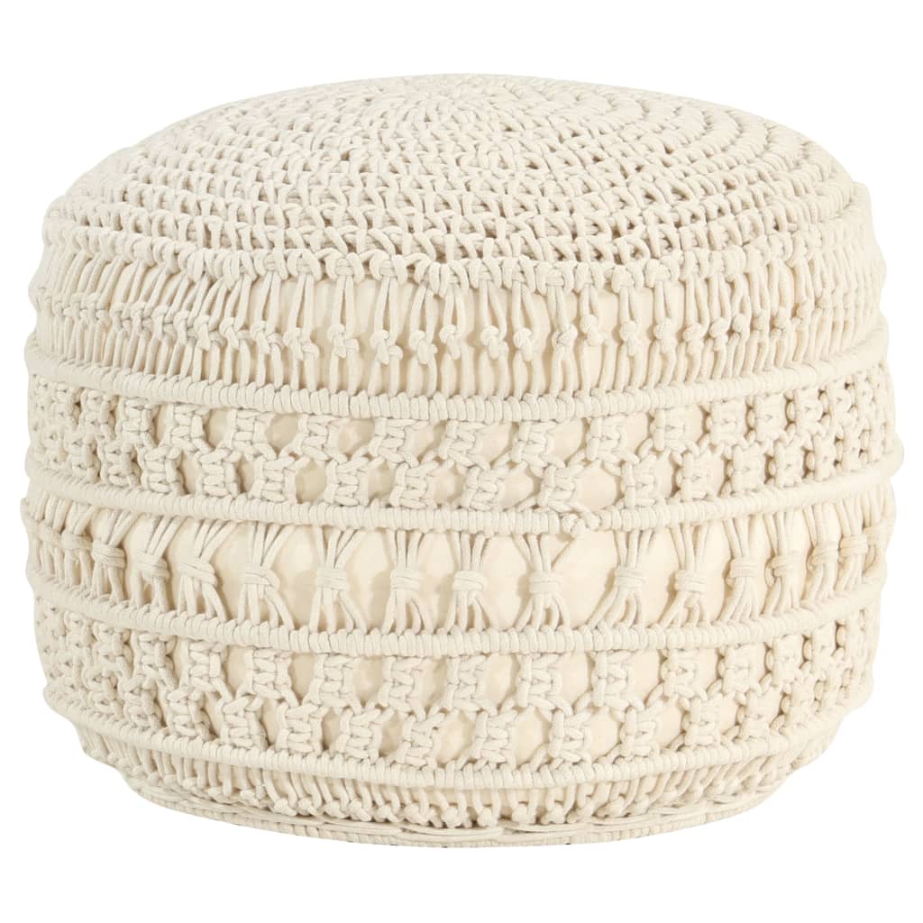 vidaXL Pouffe macrame handmade 45x30 cm cotton