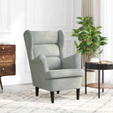 vidaXL Fauteuil met voetenbank fluweel blauw
