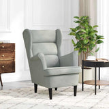 vidaXL Fauteuil met voetenbank fluweel blauw