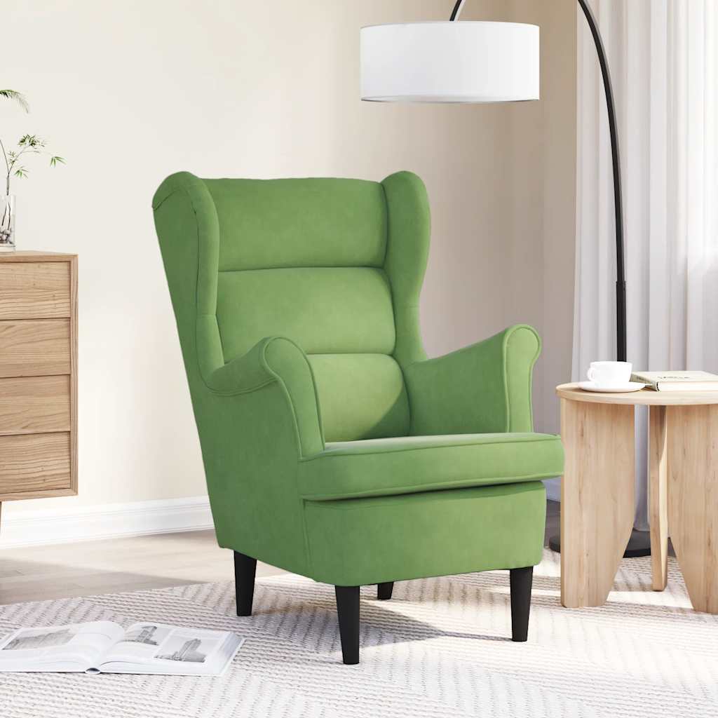 vidaXL Fauteuil met voetenbank fluweel blauw