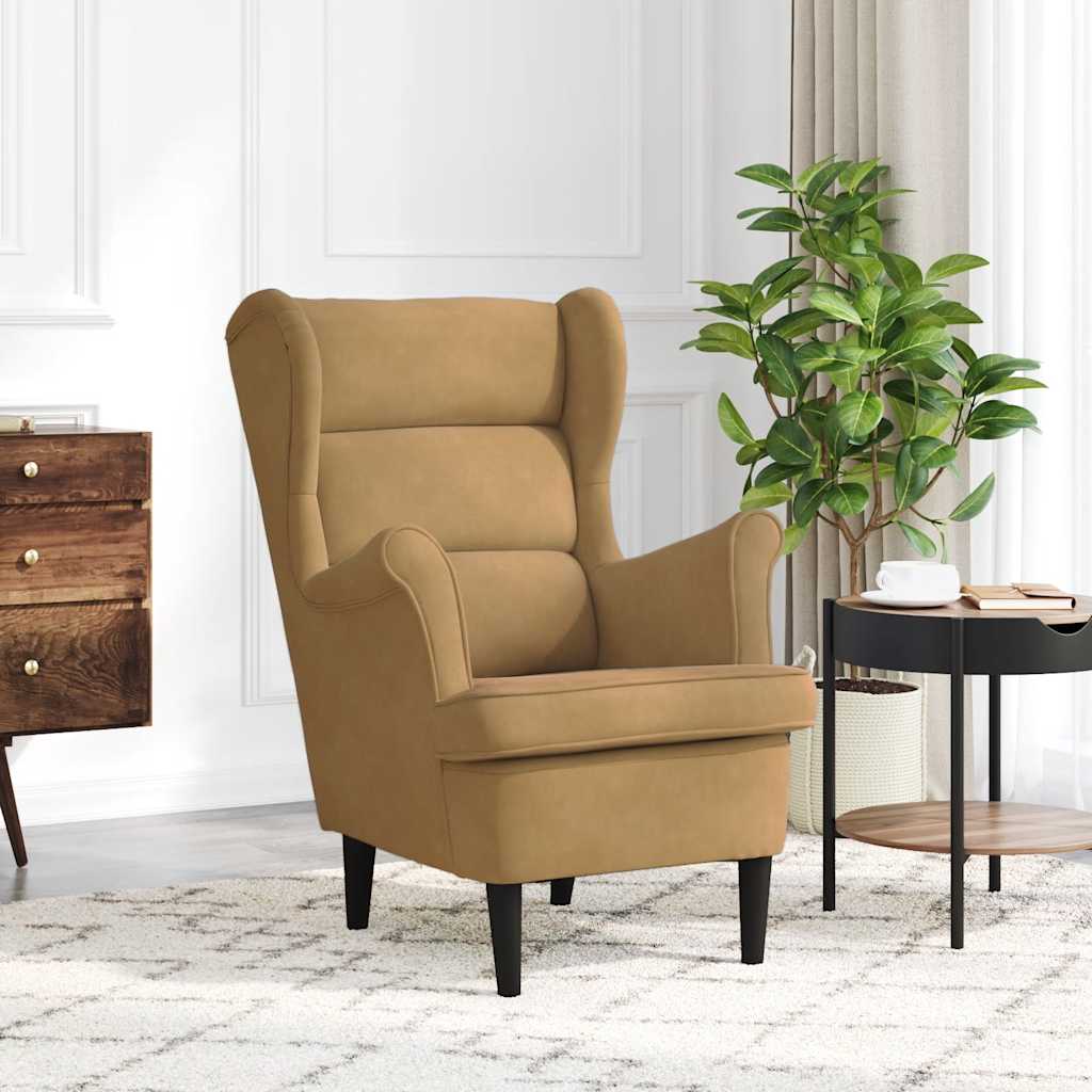 vidaXL Fauteuil met voetenbank fluweel blauw