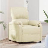 vidaXL Fauteuil verstelbaar stof crèmekleurig