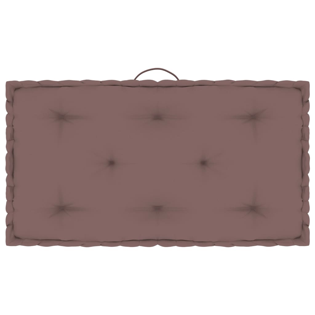 vidaXL Pallet Floor Cushion 73x40x7 cm cotton taupe